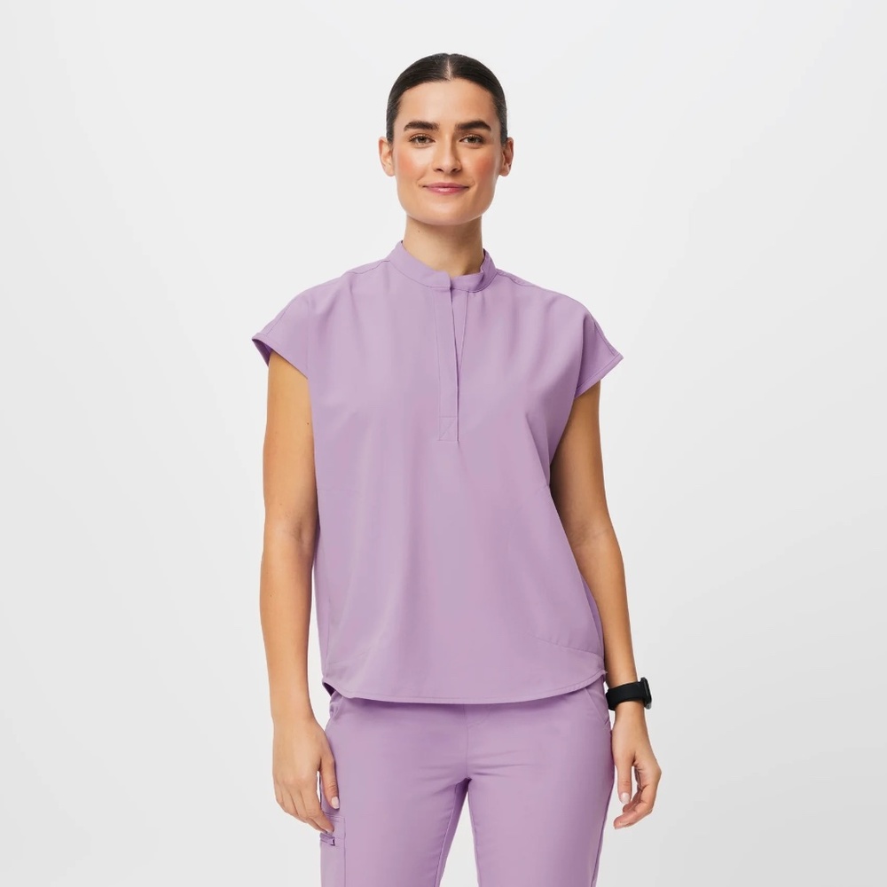 Figs Lavender Dew Rafaela - S Oversized Scrub Top